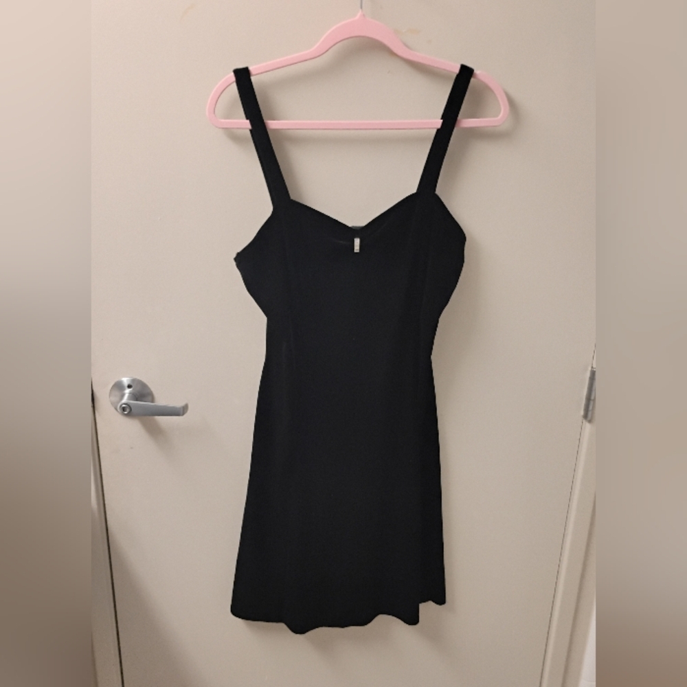 Vintage 1990s Rhinestone Accent Sleeveless Velvet Mini Dress Sz 12